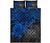 Samoa Polynesian Quilt Bed Set - Samoa Coat Of Arms & Blue Turtle Hibiscus - Polynesian Pride