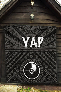 Yap Premium Quilt - Yap Seal With Polynesian Tattoo Style - Polynesian Pride