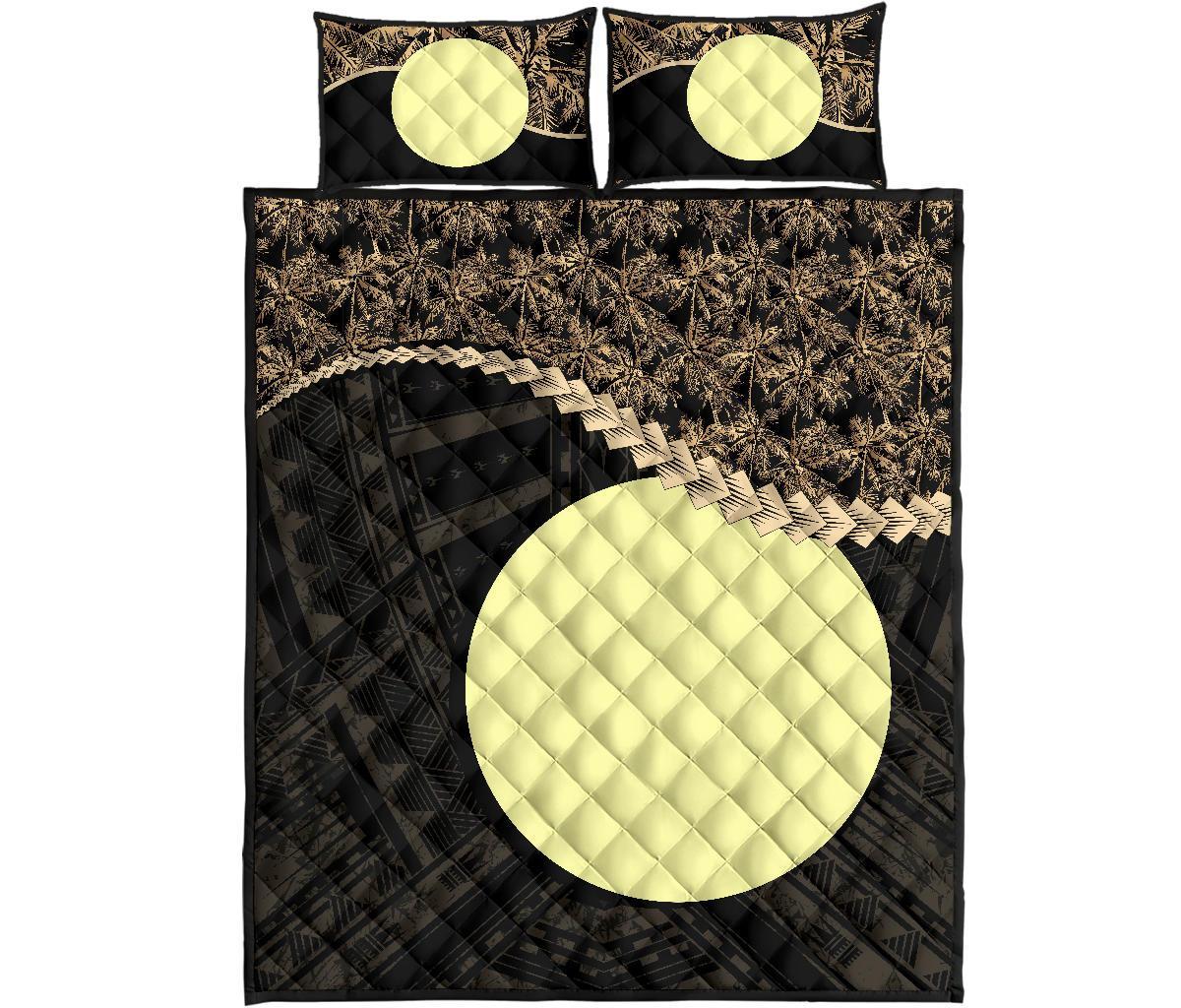 Palau Polynesian Quilt Bed Set Golden Coconut Golden - Polynesian Pride