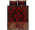 Polynesian Quilt Bed Set - Red Turtle Palm Black Version - Polynesian Pride