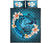 Wallis and Futuna Polynesian Quilt Bed Set - Blue Plumeria Animal Tattoo - Polynesian Pride