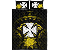 Wallis And Futuna Polynesian Quilt Bed Set Hibiscus Yellow - Polynesian Pride