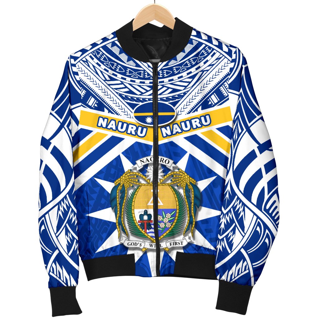 Nauru Rugby Men Bomber Jacket Symbol Star Polynesian - Polynesian Pride