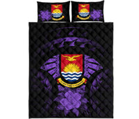 Kiribati Polynesian Quilt Bed Set Hibiscus Purple - Polynesian Pride