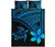 Hawaiian Turtle Plumeria Polynesian Quilt Bedding Set Blue Blue - Polynesian Pride