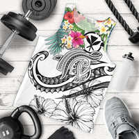 Polynesian Hawaii Kanaka Maoli Men's Tank Top - Summer Plumeria (White) - Polynesian Pride
