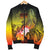 Fiji Custom Personalised Men's Bomber Jacket - Humpback Whale with Tropical Flowers (Yellow) - Polynesian Pride