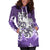 Maori Manaia The Blue Sea Hoodie Dress, Purple - Polynesian Pride