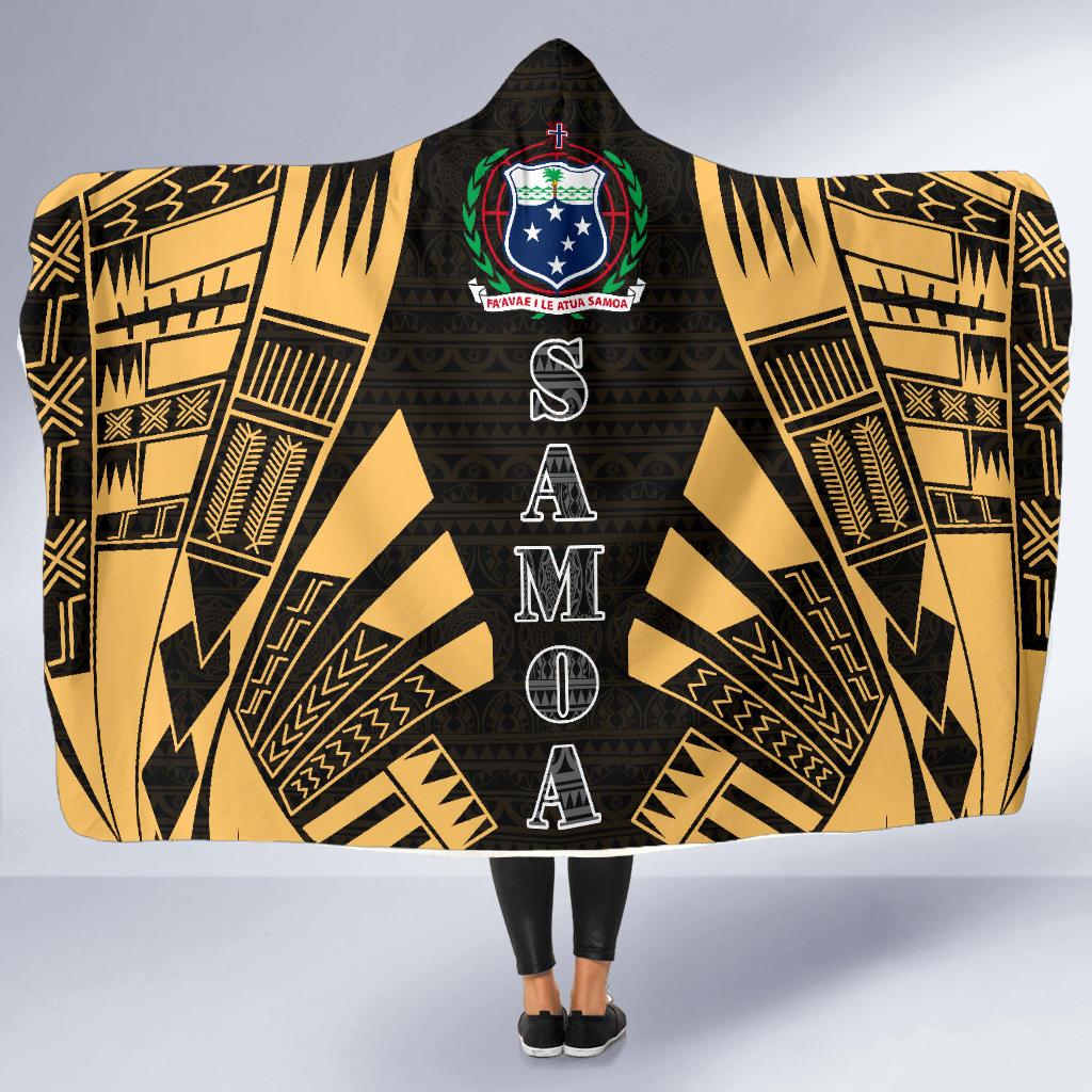 Samoa Hooded Blanket - Polynesian Tattoo Gold - Polynesian Pride