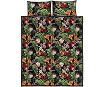 Hawaii Quilt Bed Set Tropical Flowers Watercolor. AH - Polynesian Pride