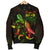 Fiji Polynesian Men's Bomber Jacket - Turtle With Blooming Hibiscus Reggae - Polynesian Pride