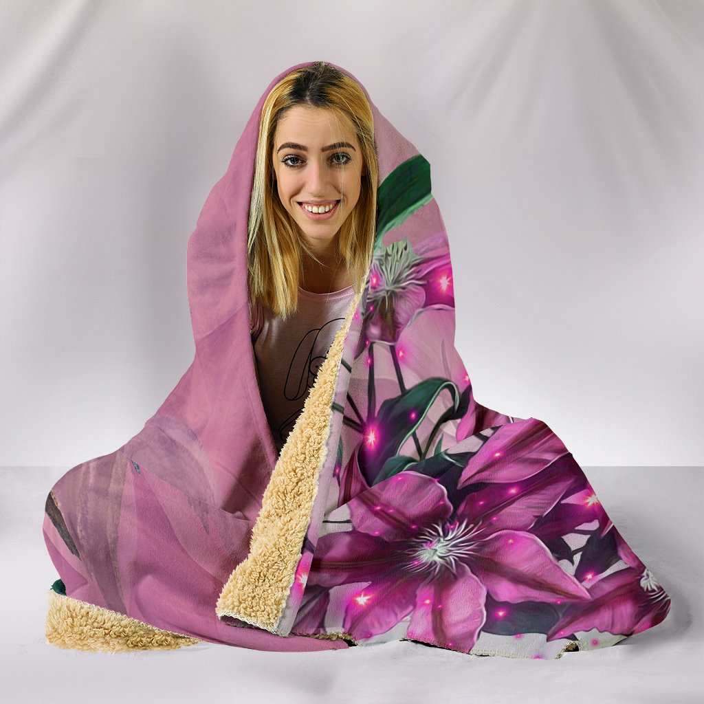 Hawaii Clematis Humming Bird Hooded Blanket - Polynesian Pride