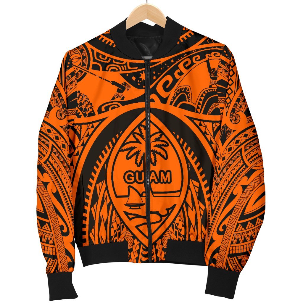Polynesian Men's Bomber Jackets - Guam Flag, Seal with Maui Moana Tattoo - Polynesian Pride