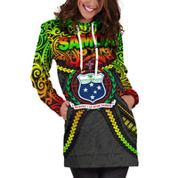 Samoa Women Hoodie Dress Polynesian Tattoo Seashore - Polynesian Pride