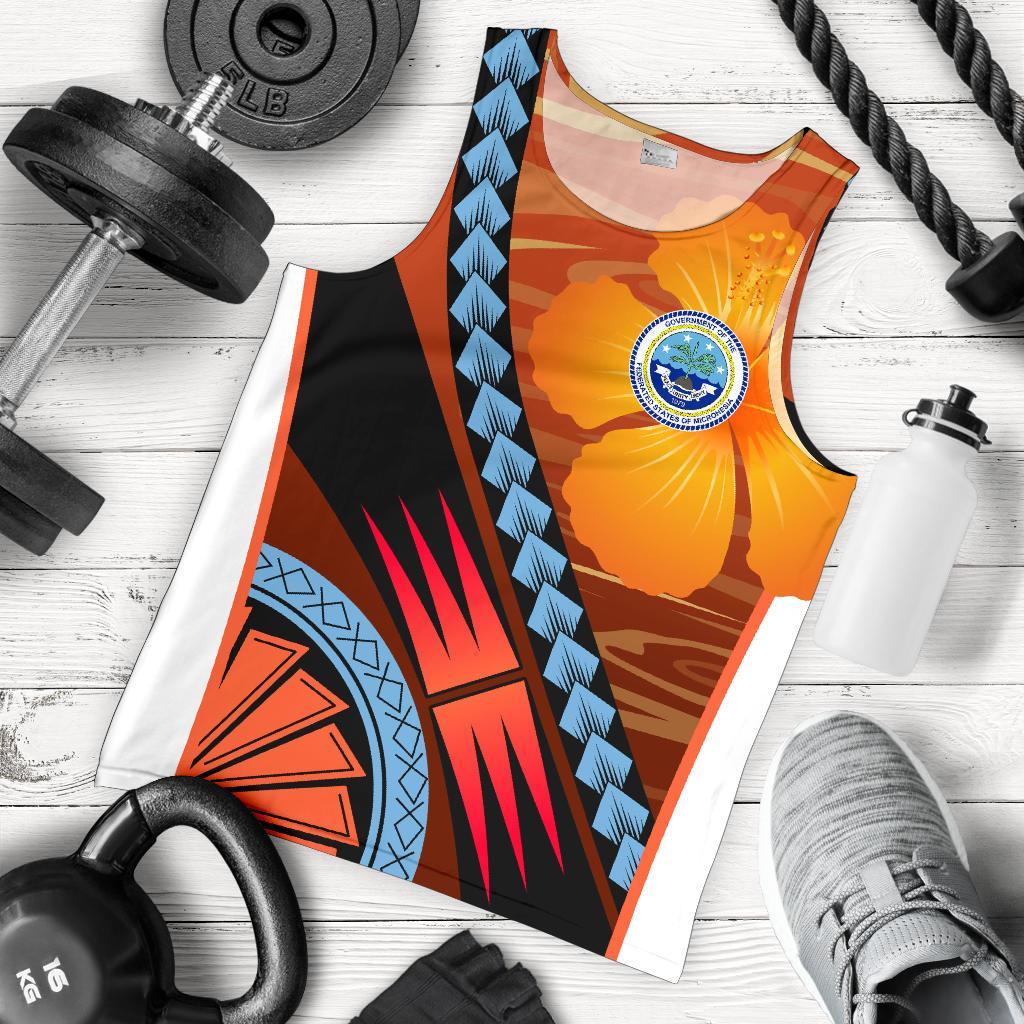 Federated States of Micronesia Polynesian Men Tank Top - Sport Style Orange - Polynesian Pride
