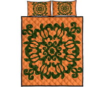 Hawaii Turtle Pattern New Orange Quilt Bed Set - Skin Style - AH - Polynesian Pride