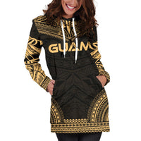 Guam Women's Hoodie Dress - Polynesian Gold Chief - Polynesian Pride