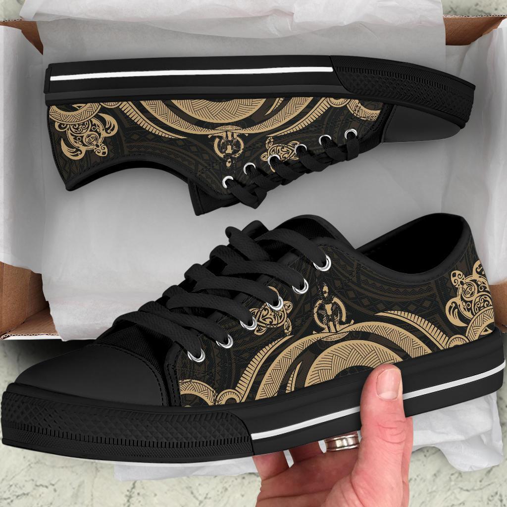 Vanuatu Low Top Canvas Shoes - Gold Tentacle Turtle - Polynesian Pride