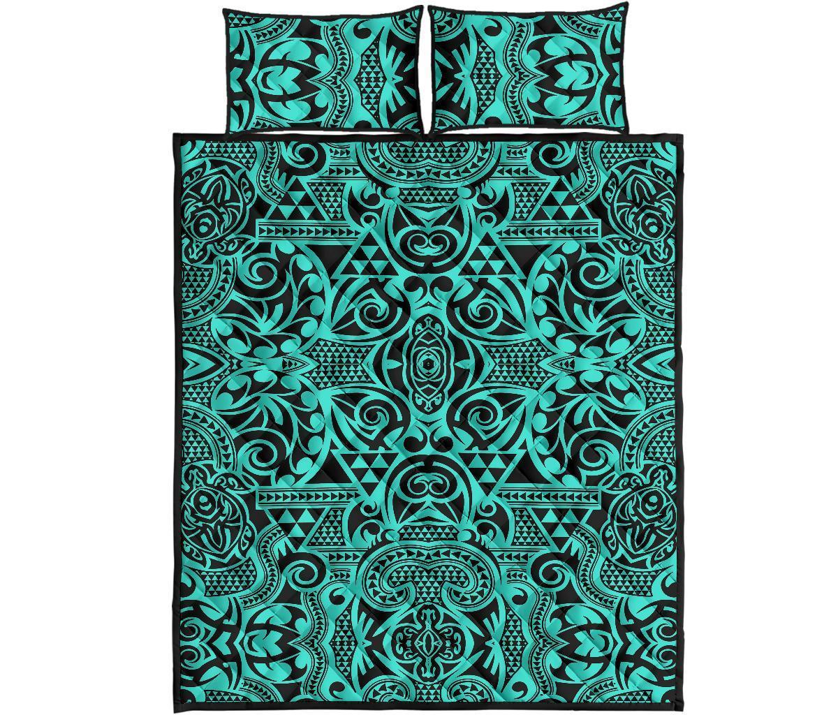 Hawaii Quilt Bed Set Polynesia Kakau Turtle AH - Polynesian Pride
