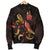 New Caledonia Polynesian Men's Bomber Jacket - Turtle With Blooming Hibiscus Gold - Polynesian Pride