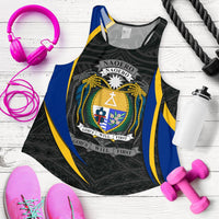 Nauru Polynesian Racerback Tank (Women) - Nauru Spirit (Original) Blue - Polynesian Pride