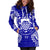 Tuvalu Polynesian Hoodie Dress Map Blue - Polynesian Pride