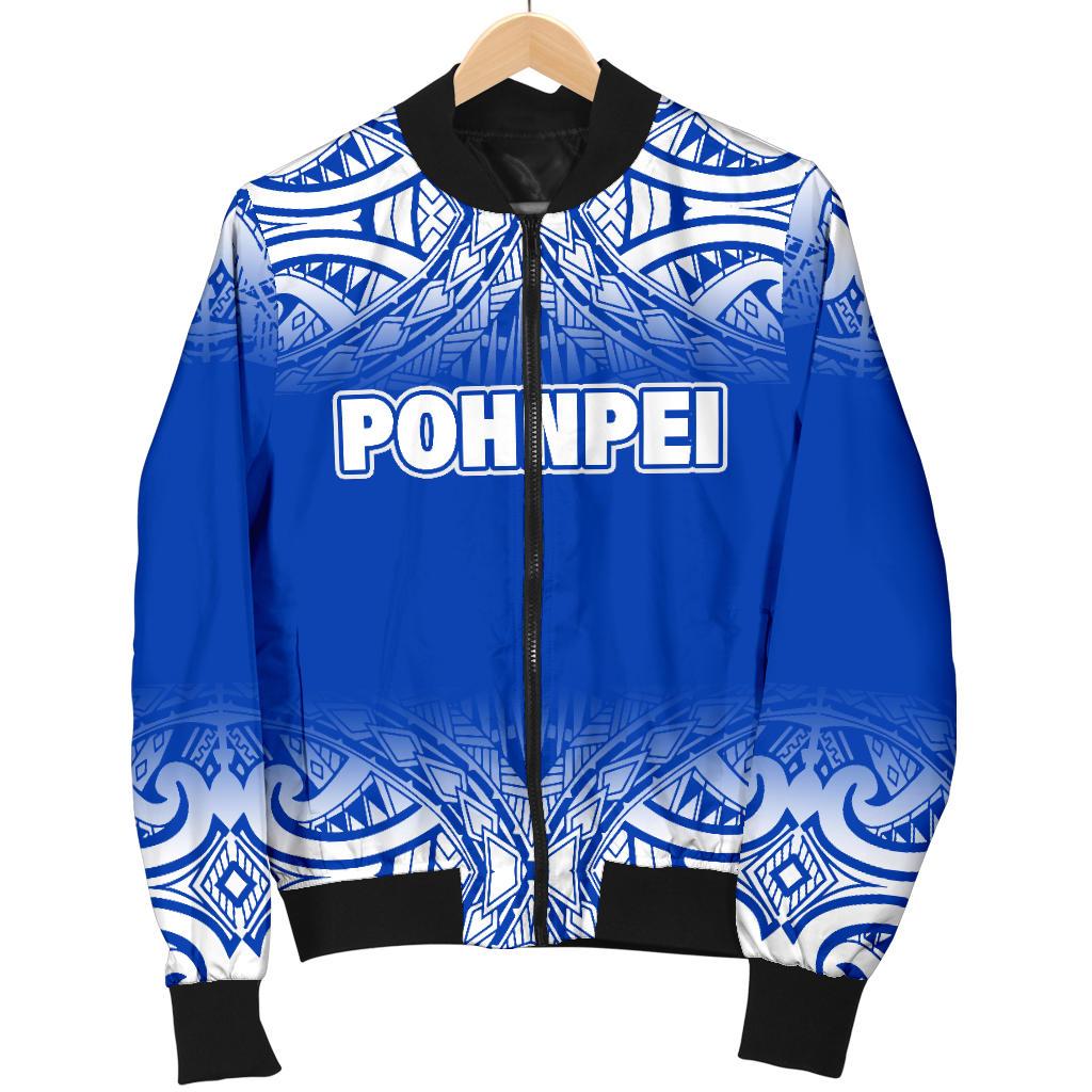 Pohnpei Men's Bomber Jacket - Fog Blue Style - Polynesian Pride