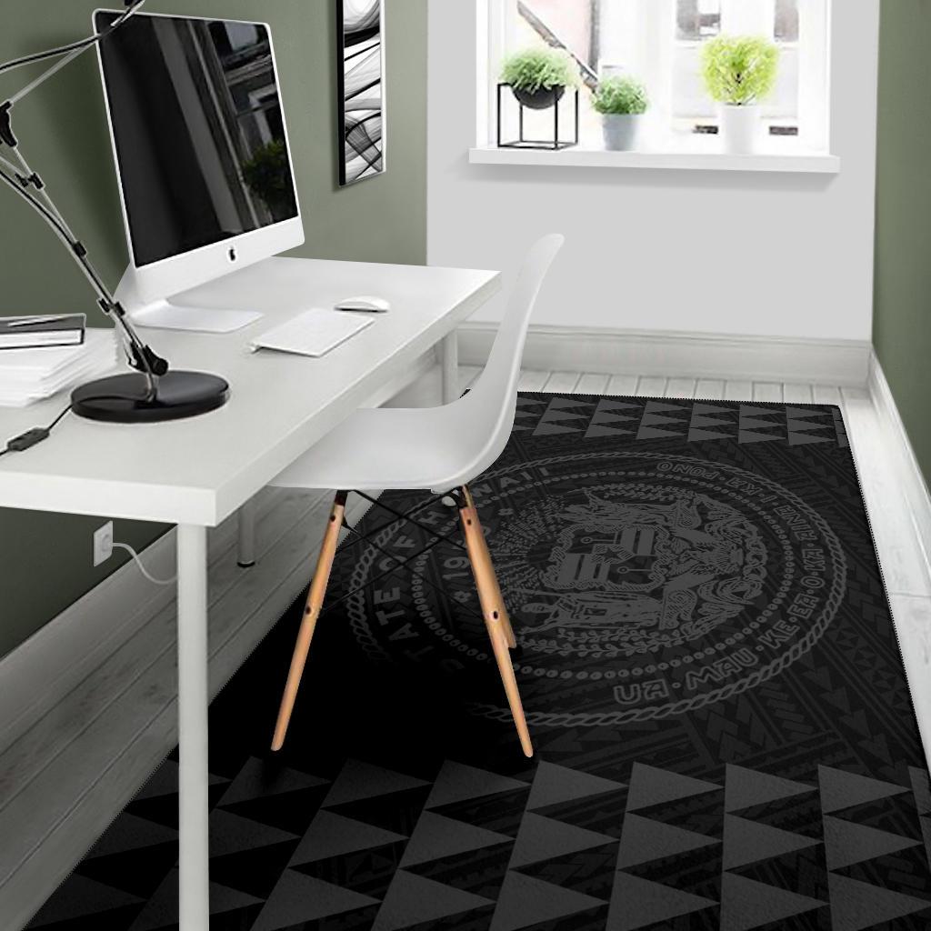 Kakau Seal Of Hawaii Polynesian - Grey Rug - Polynesian Pride