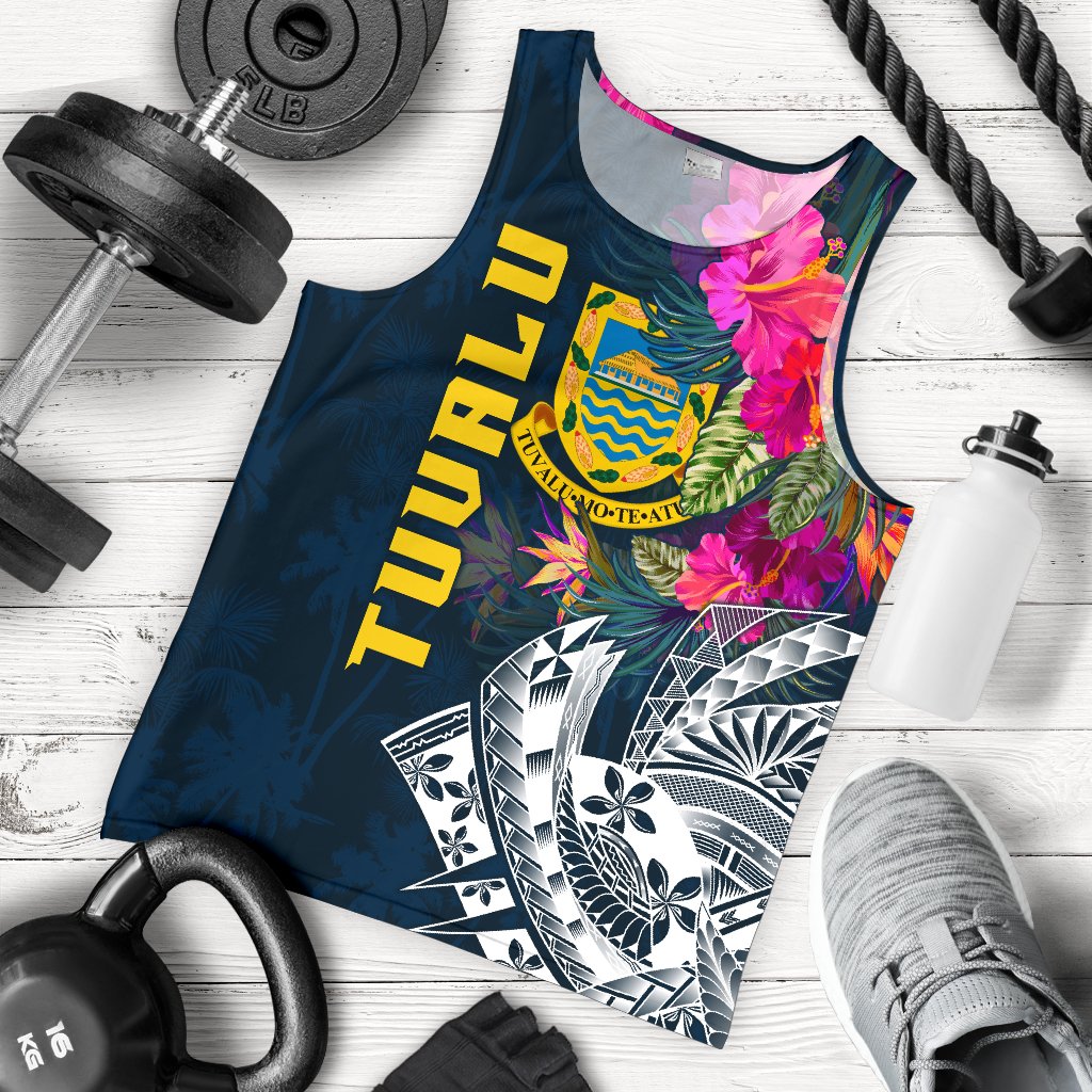 Tuvalu Men's Tank Top - Summer Vibes Blue - Polynesian Pride