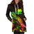 Samoa Polynesian Hoodie Dress - Turtle With Blooming Hibiscus Reggae - Polynesian Pride