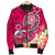 American Samoa Polynesian Men's Bomber Jacket - Turtle Plumeria (Pink) - Polynesian Pride