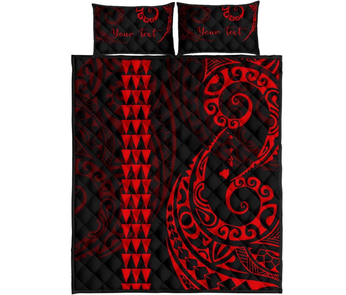 Personalized - Hawaii Quilt Bed Set - Hawaii Polynesian Quilt Bed Set - Red Red - Polynesian Pride