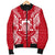 Tuvalu Polynesian Men's Bomber Jacket Map Red White - Polynesian Pride