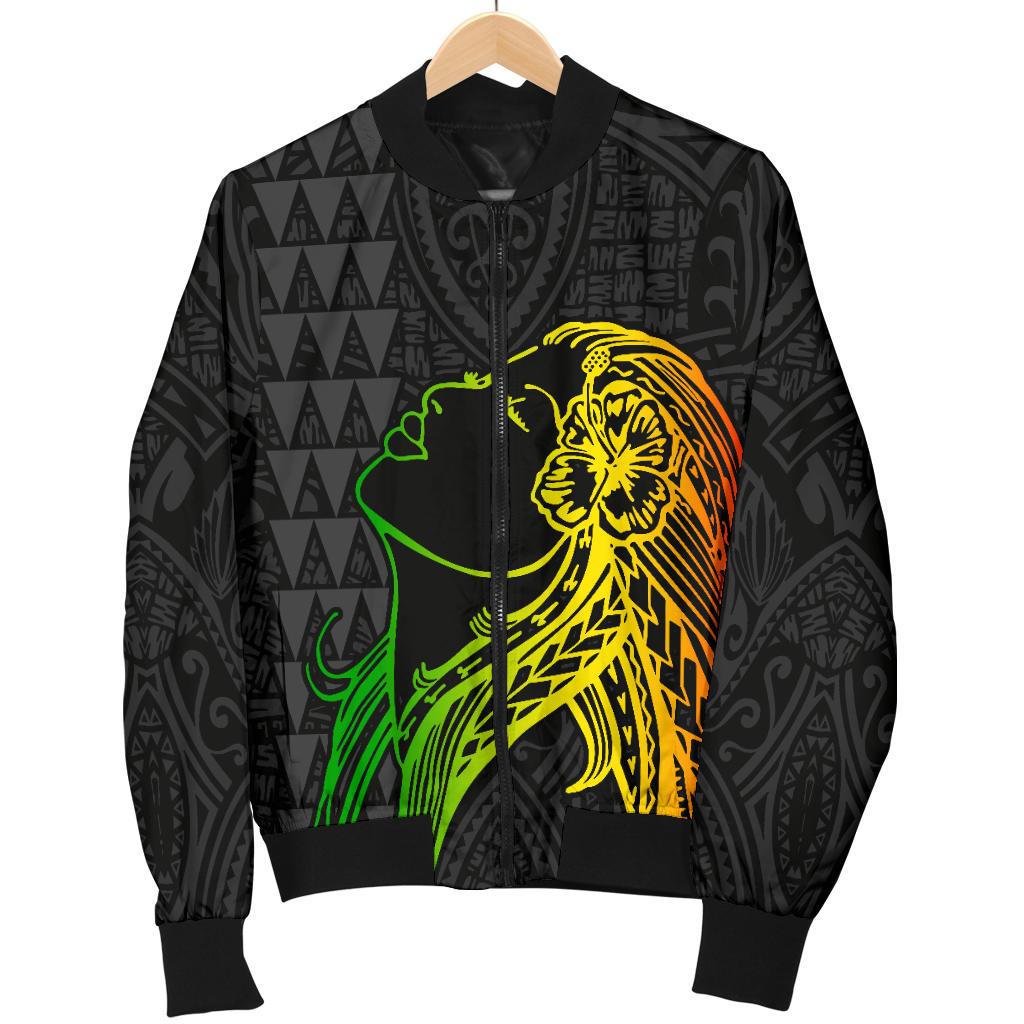 Hula Girl And Turtle Hibiscus Men's Bomber Jacket - Polynesian Pride
