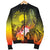 CNMI Men's Bomber Jacket - Humpback Whale with Tropical Flowers (Yellow) - Polynesian Pride