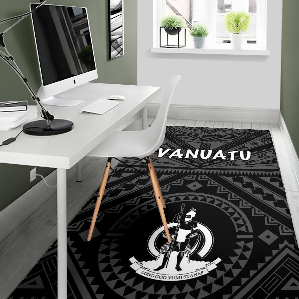 Vanuatu Area Rug - Vanuatu Seal With Polynesian Tattoo Style - Polynesian Pride