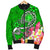 Hawaii Men's Bomber Jacket - Turtle Plumeria Polynesian Tattoo Green Color - Polynesian Pride