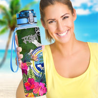 Federated States of Micronesia Hydro Tracking Bottle White - Turtle Plumeria Banana Leaf - Polynesian Pride