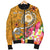 FSM Custom Personalised Men's Bomber Jacket - Turtle Plumeria (Gold) - Polynesian Pride