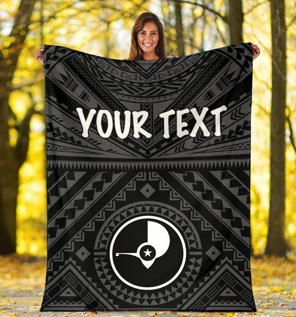 Yap Personalised Premium Blanket - Yap Seal With Polynesian Tattoo Style - Polynesian Pride