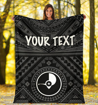 Yap Personalised Premium Blanket - Yap Seal With Polynesian Tattoo Style - Polynesian Pride