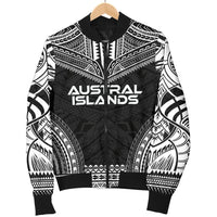 Austral Islands Polynesian Chief Men's Bomber Jacket - Black Version - Polynesian Pride