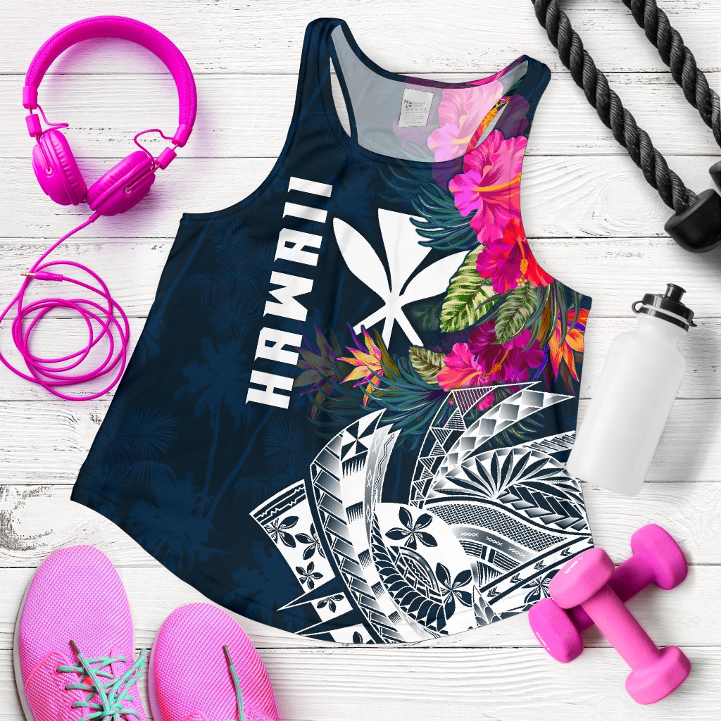 Polynesian Hawaii Women's Racerback Tank - Summer Vibes Blue - Polynesian Pride