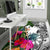 Nauru Area Rug White - Turtle Plumeria Banana Leaf - Polynesian Pride