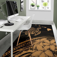 Hawaii Turtle Polynesian Map Plumeria Area Rug AH - Polynesian Pride