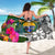 Nauru Sarong White - Turtle Plumeria Banana Leaf Crest - Polynesian Pride