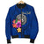 American Samoa Polynesian Custom Personalised Men's Bomber Jacket - Floral With Seal Blue - Polynesian Pride