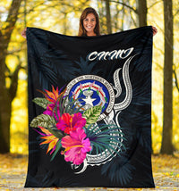 Northern Mariana Islands Polynesian Premium Blanket - Tropical Flower - Polynesian Pride