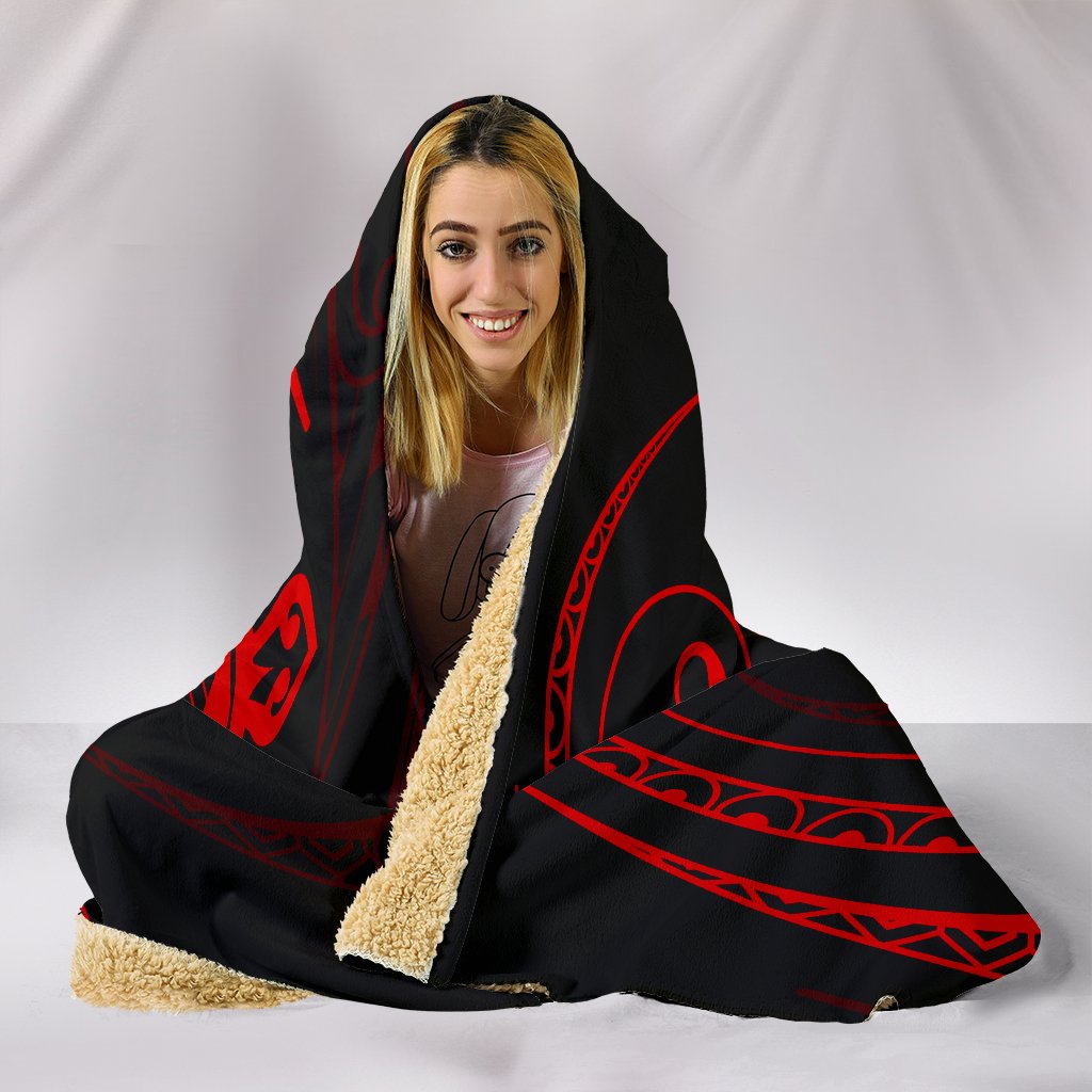 Hawaii Turtle Hooded Blanket - Red - Frida Style - Polynesian Pride