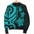 New Caledonia Men's Bomber Jacket - Turquoise Tentacle Turtle - Polynesian Pride